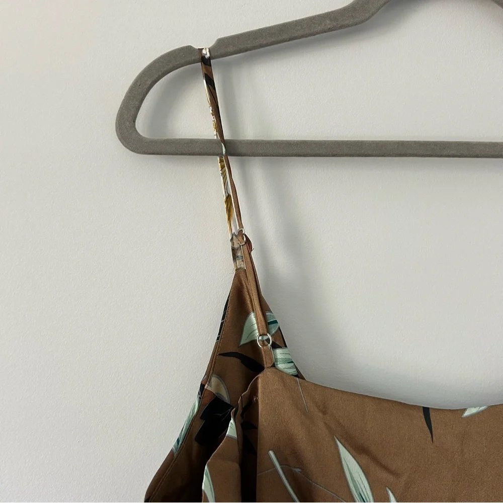 Baltic Born Brown Steffi Tulip Wrap Satin Boho Dress Mocha Floral NWT Large - Picture 8 of 10